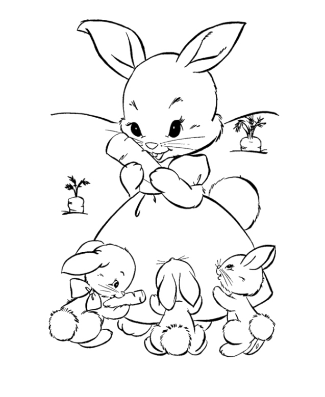 Coloring Pictures Easter Bunnies 77