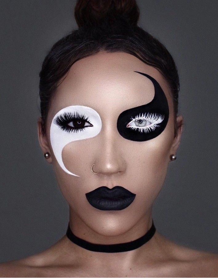 Yin Yang Halloween Makeup Idea