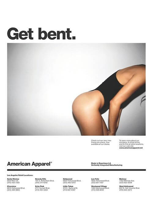 American Apparel Sexist Ad Get Bent