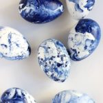 DIY Marbled Indigo Easter Eggs