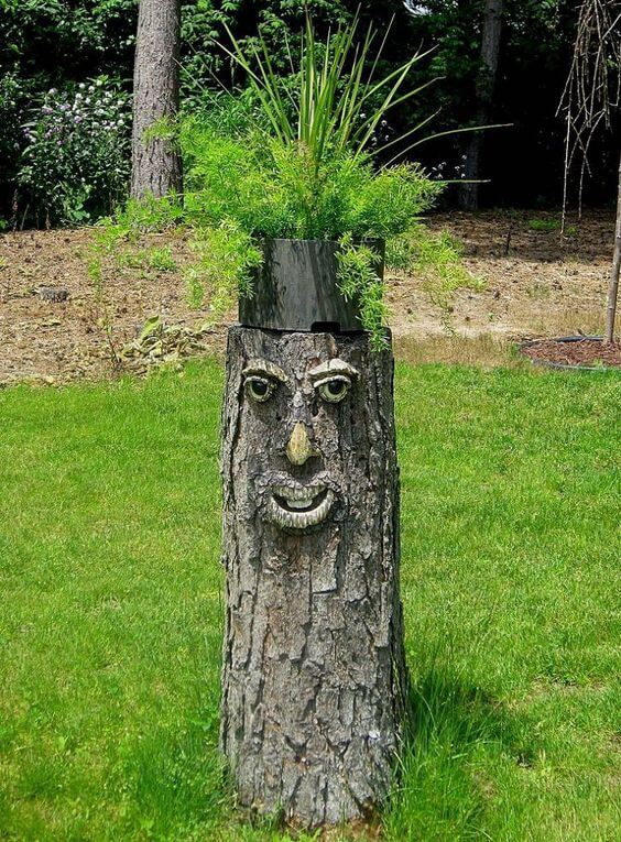 Funny Tree Stump Planter