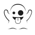 Cute Emoji Ghost Pumpkin Carving Template