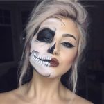 Half Skull Half Face Halloween Makeup