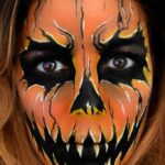 Crazy Pumpkin Makeup Halloween Idea